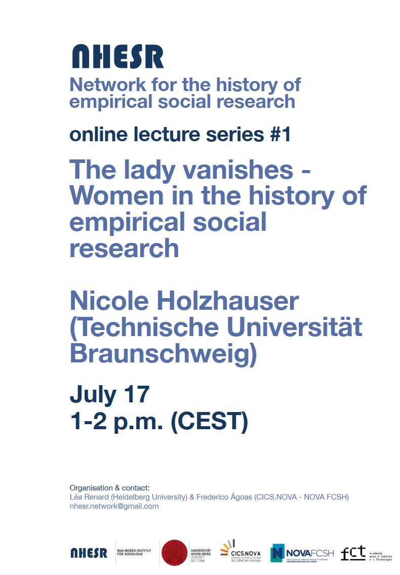 NHESR online lecture series # 1: The lady vanishes – Women in the history of empirical social research (N. Holzhauser)
